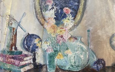 Still Life, with Model Windmill